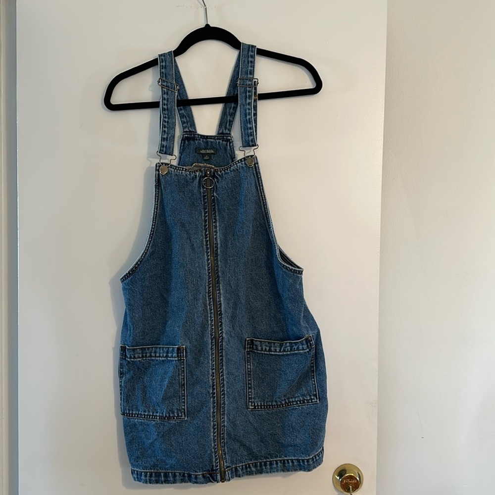 Jean overall mini dress